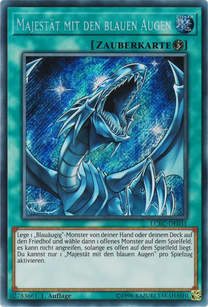 Majestät mit den blauen Augen Yu-Gi-Oh! Karte LCKC-DE031 Secret Rare
