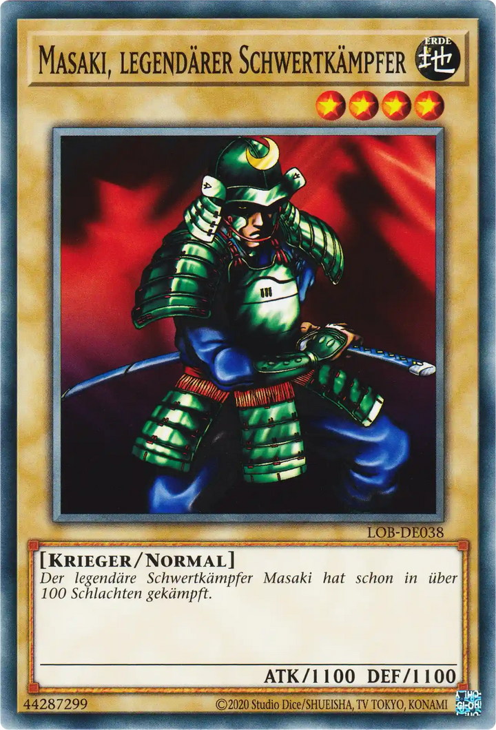 Masaki, legendärer Schwertkämpfer Yu-Gi-Oh! Karte LOB-DE038 Common