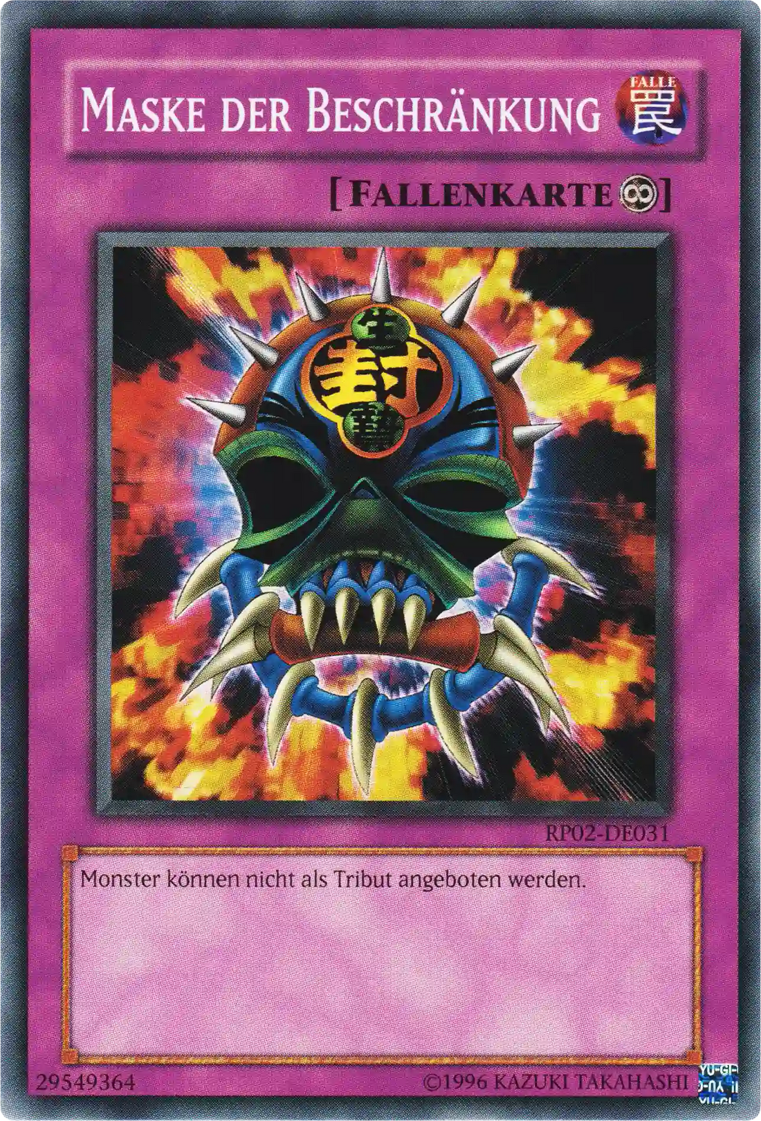 Maske der Beschränkung Yu-Gi-Oh! Karte RP02-DE031 Common