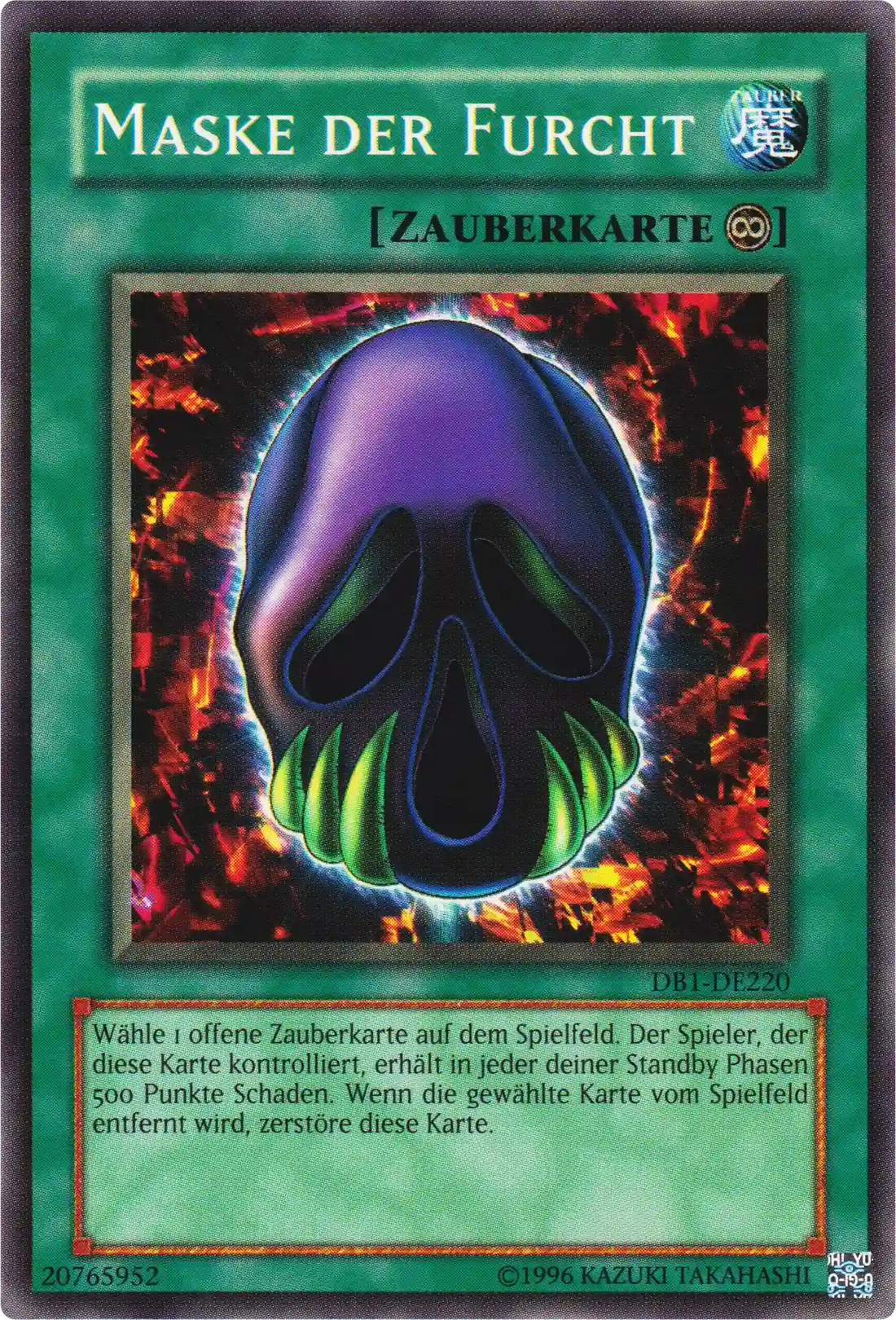 Maske der Furcht Yu-Gi-Oh! Karte DB1-DE220 Common
