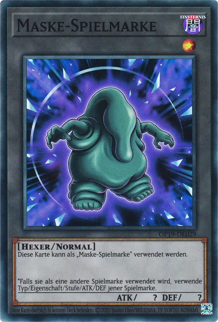 Maske-Spielmarke Yu-Gi-Oh! Karte OP19-DE029 Super Rare