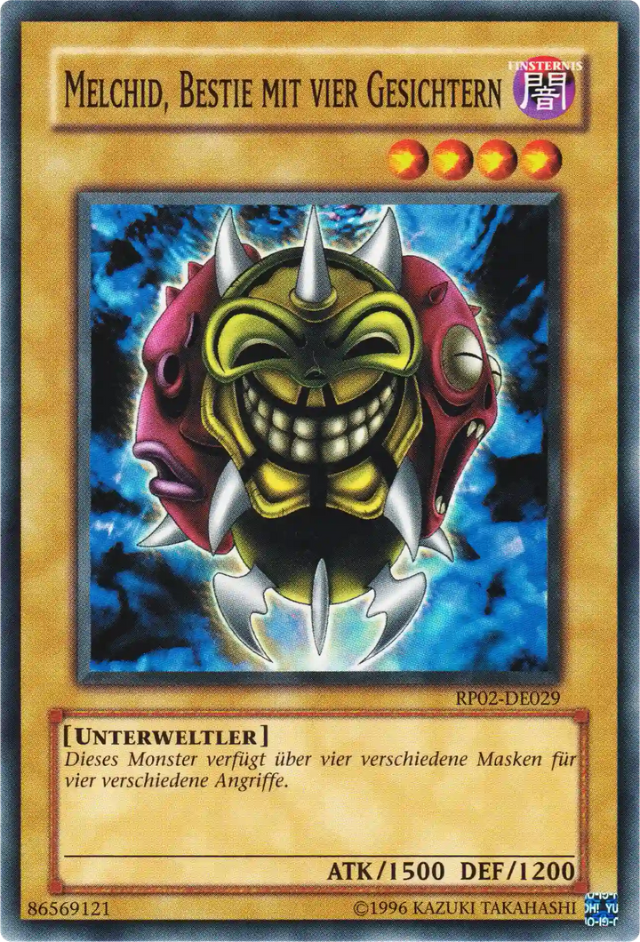 Melchid, Bestie mit vier Gesichtern Yu-Gi-Oh! Karte RP02-DE029 Common