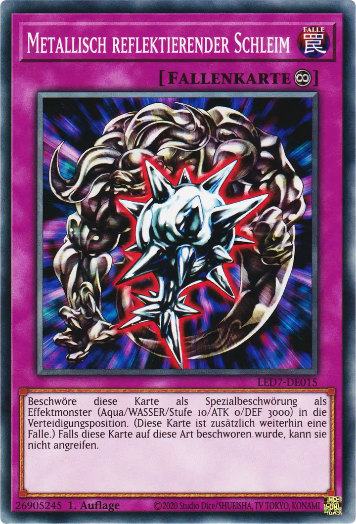 Metallisch reflektierender Schleim Yu-Gi-Oh! Karte LED7-DE015 Common