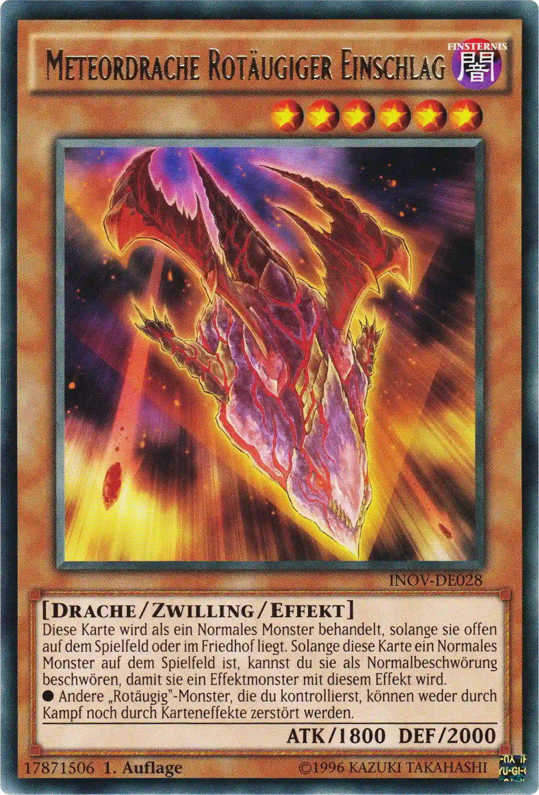 Meteordrache Rotäugiger Einschlag Yu-Gi-Oh! Karte INOV-DE028 Rare