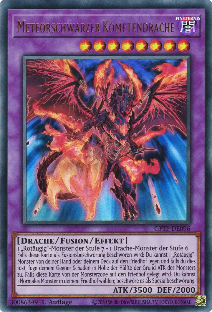 Meteorschwarzer Kometendrache Yu-Gi-Oh! Karte GFTP-DE096 Ultra Rare