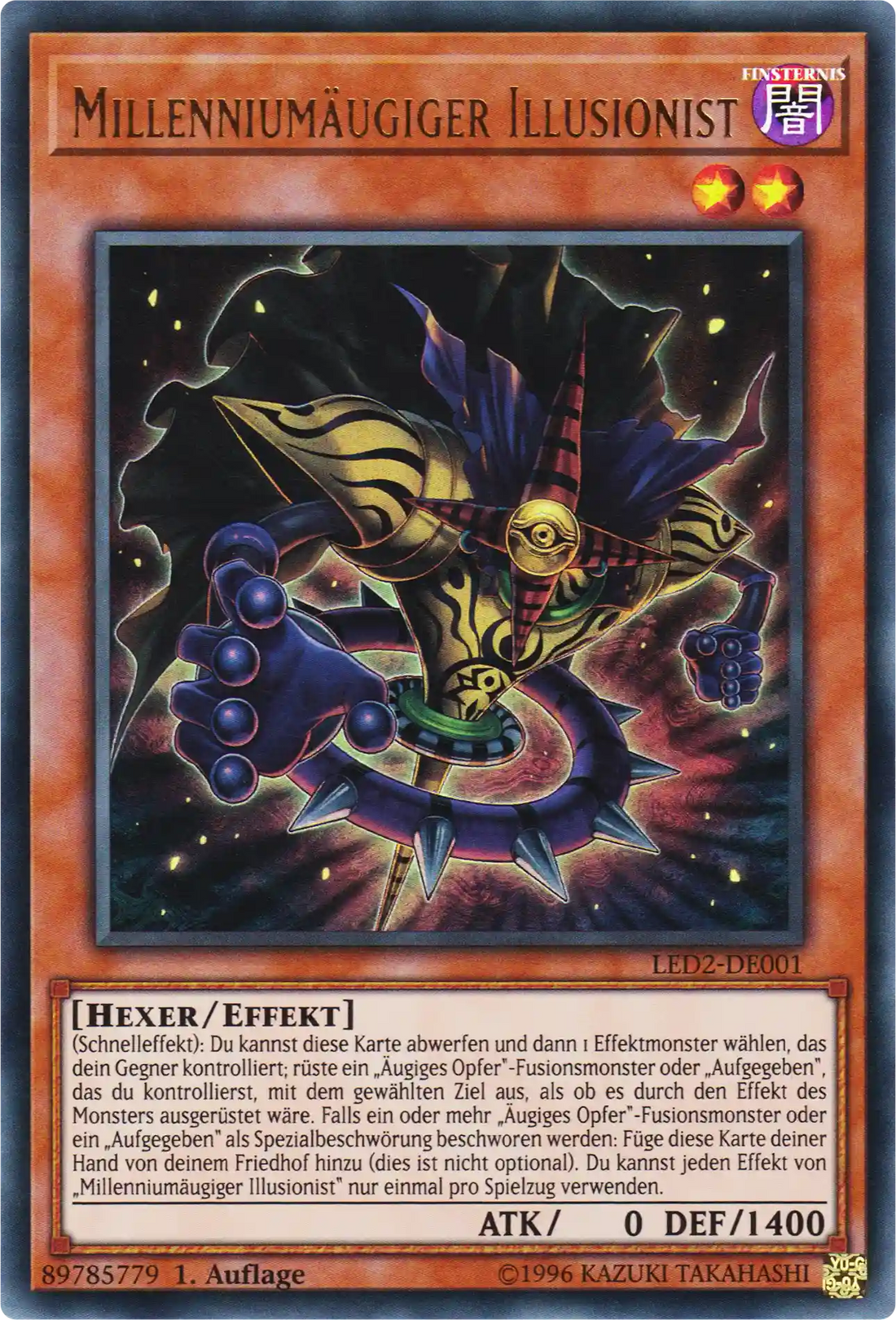 Millenniumäugiger Illusionist Yu-Gi-Oh! Karte LED2-DE001 Ultra Rare