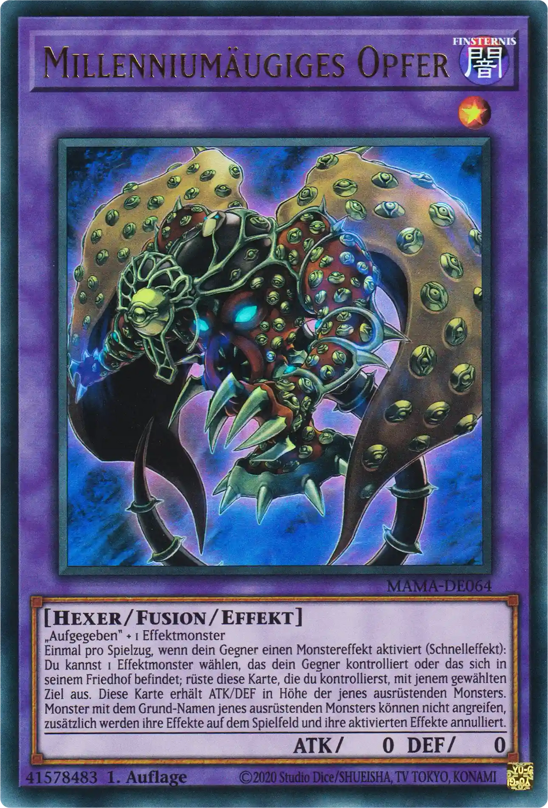 Millenniumäugiges Opfer Yu-Gi-Oh! Karte MAMA-DE064 Ultra Rare