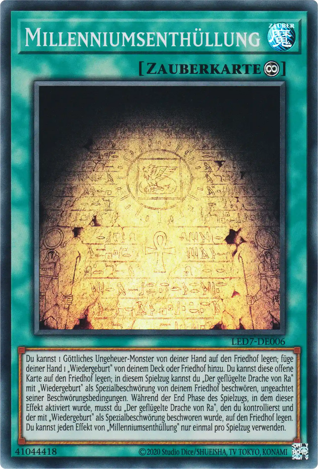 Millenniumsenthüllung Yu-Gi-Oh! Karte LED7-DE006 Super Rare