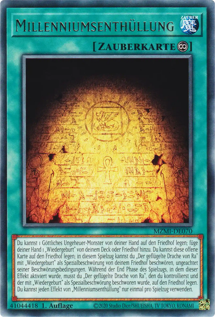Millenniumsenthüllung Yu-Gi-Oh! Karte MZMI-DE070 Rare