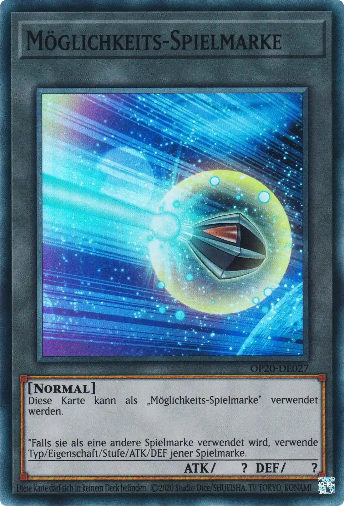 Möglichkeits-Spielmarke Yu-Gi-Oh! Karte OP20-DE027 Super Rare