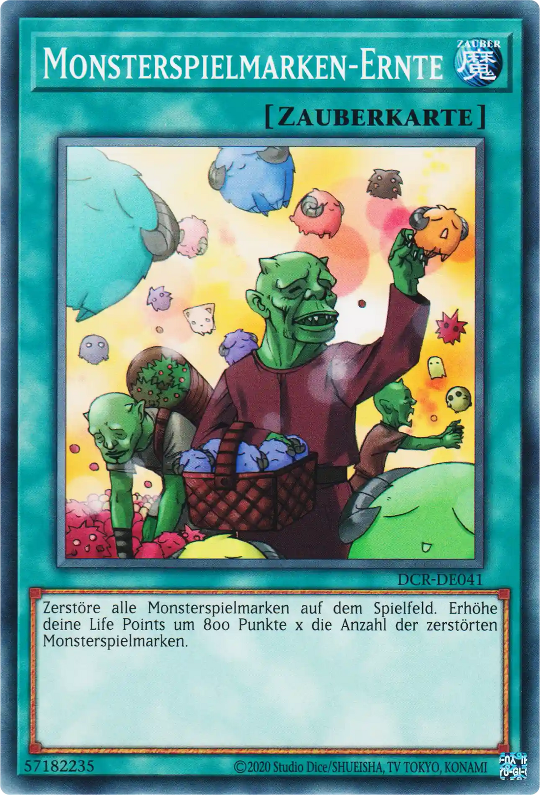 Monsterspielmarken-Ernte Yu-Gi-Oh! Karte DCR-DE041 Common