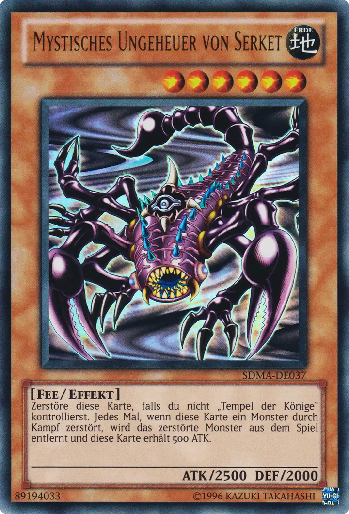Mystisches Ungeheuer von Serket Yu-Gi-Oh! Karte SDMA-DE037 Ultra Rare