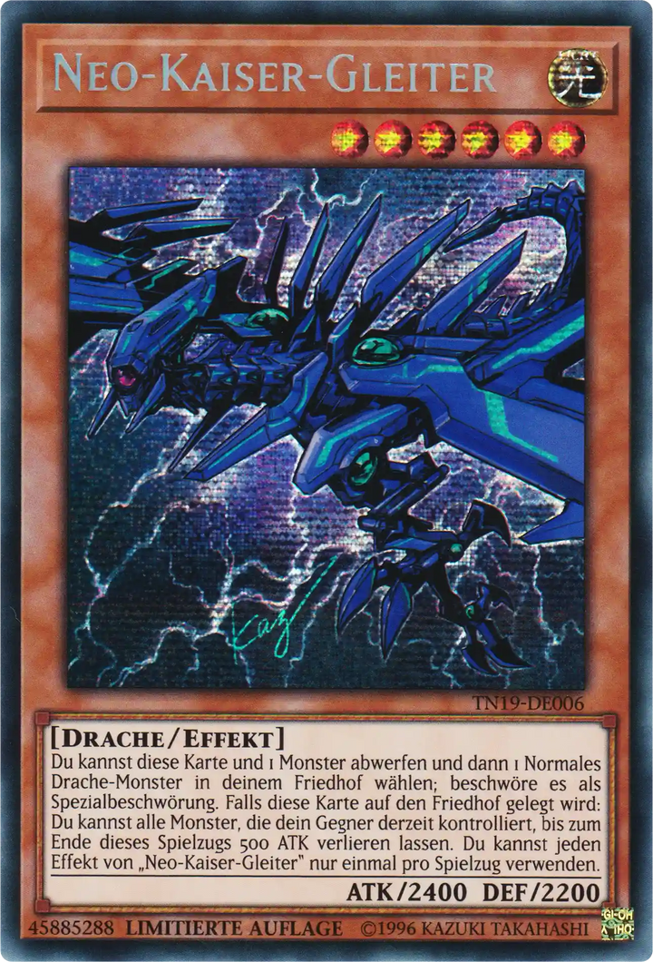 Neo-Kaiser-Gleiter Yu-Gi-Oh! Karte TN19-DE006 Secret Rare