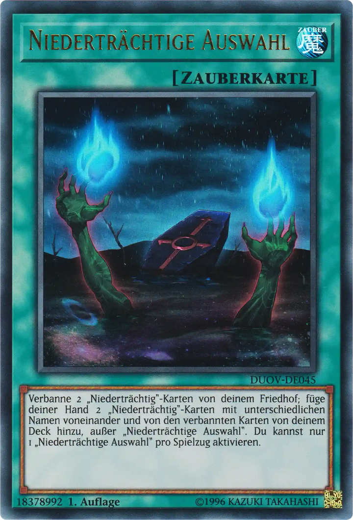 Niederträchtige Auswahl Yu-Gi-Oh! Karte DUOV-DE045 Ultra Rare
