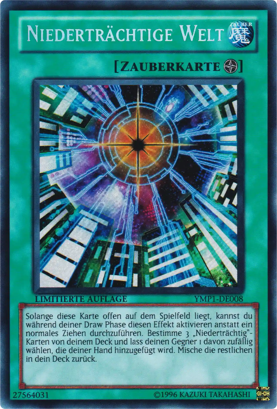 Niederträchtige Welt Yu-Gi-Oh! Karte YMP1-DE008 Secret Rare