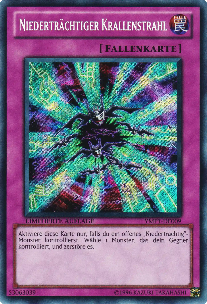 Niederträchtiger Krallenstrahl Yu-Gi-Oh! Karte YMP1-DE009 Secret Rare
