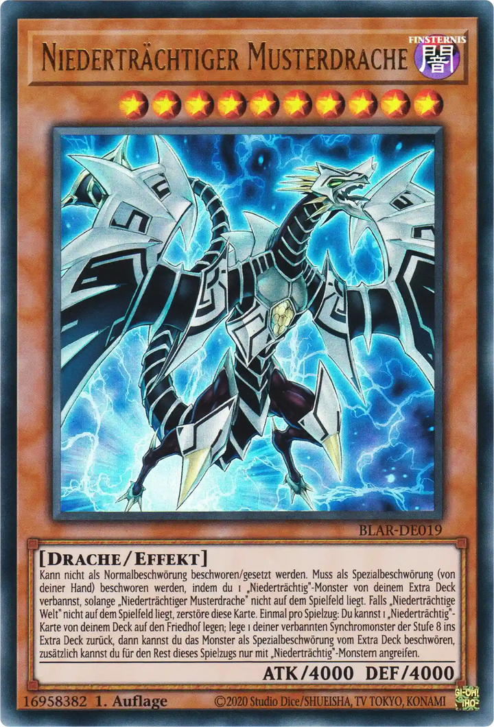 Niederträchtiger Musterdrache Yu-Gi-Oh! Karte BLAR-DE019 Ultra Rare