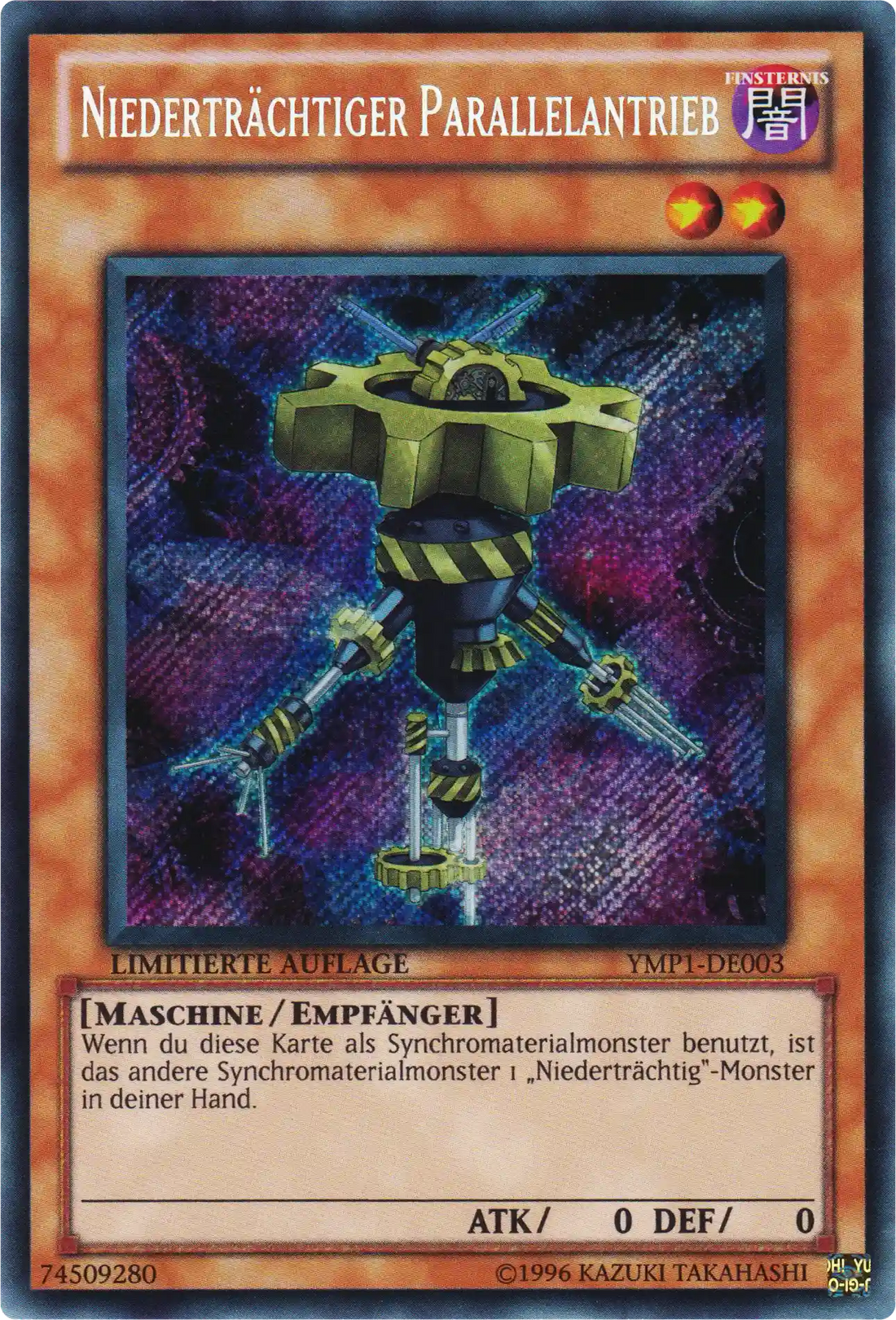 Niederträchtiger Parallelantrieb Yu-Gi-Oh! Karte YMP1-DE003 Secret Rare