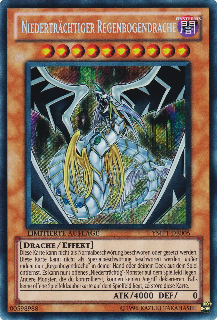 Niederträchtiger Regenbogendrache Yu-Gi-Oh! Karte YMP1-DE005 Secret Rare