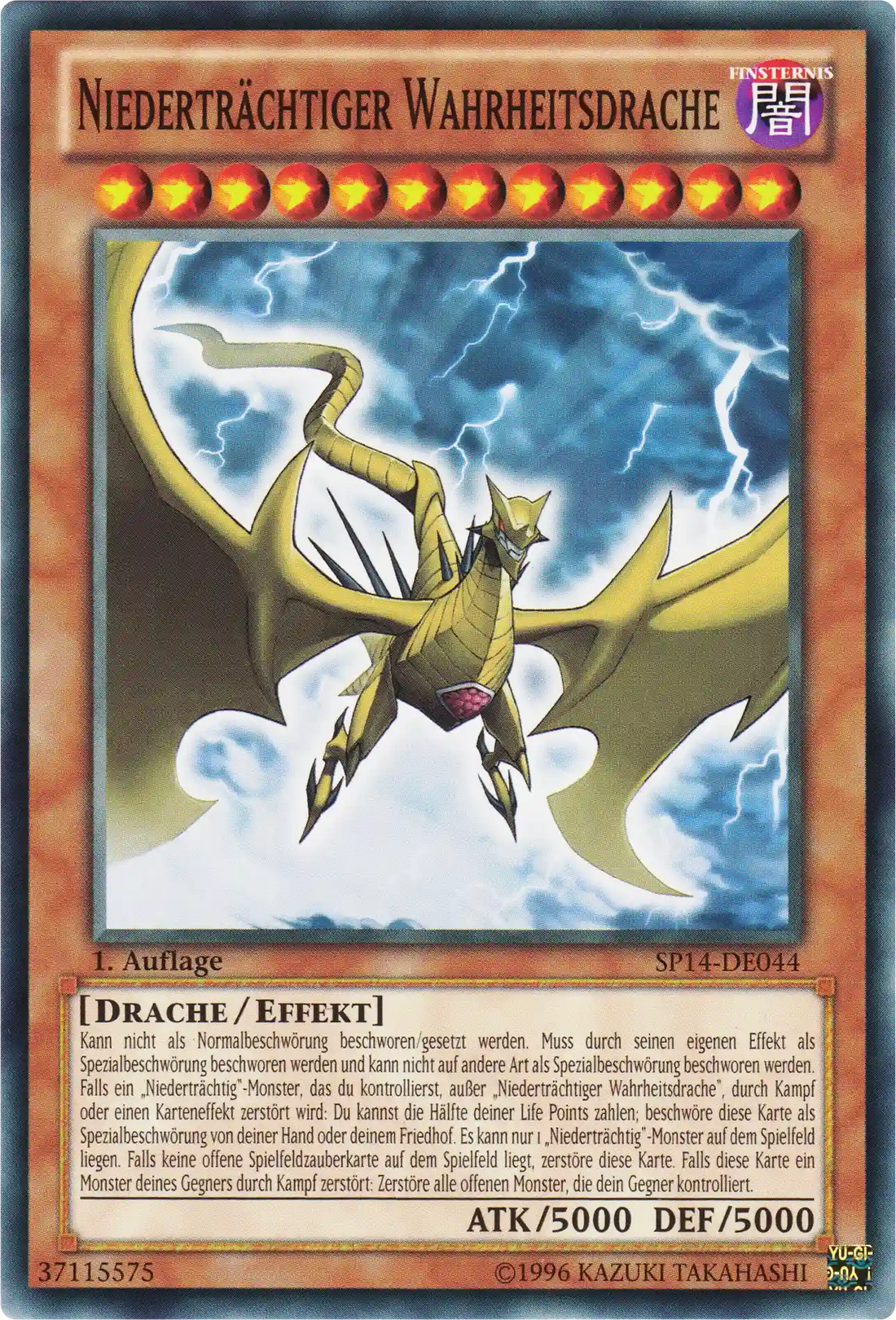 Niederträchtiger Wahrheitsdrache Yu-Gi-Oh! Karte SP14-DE044 Common