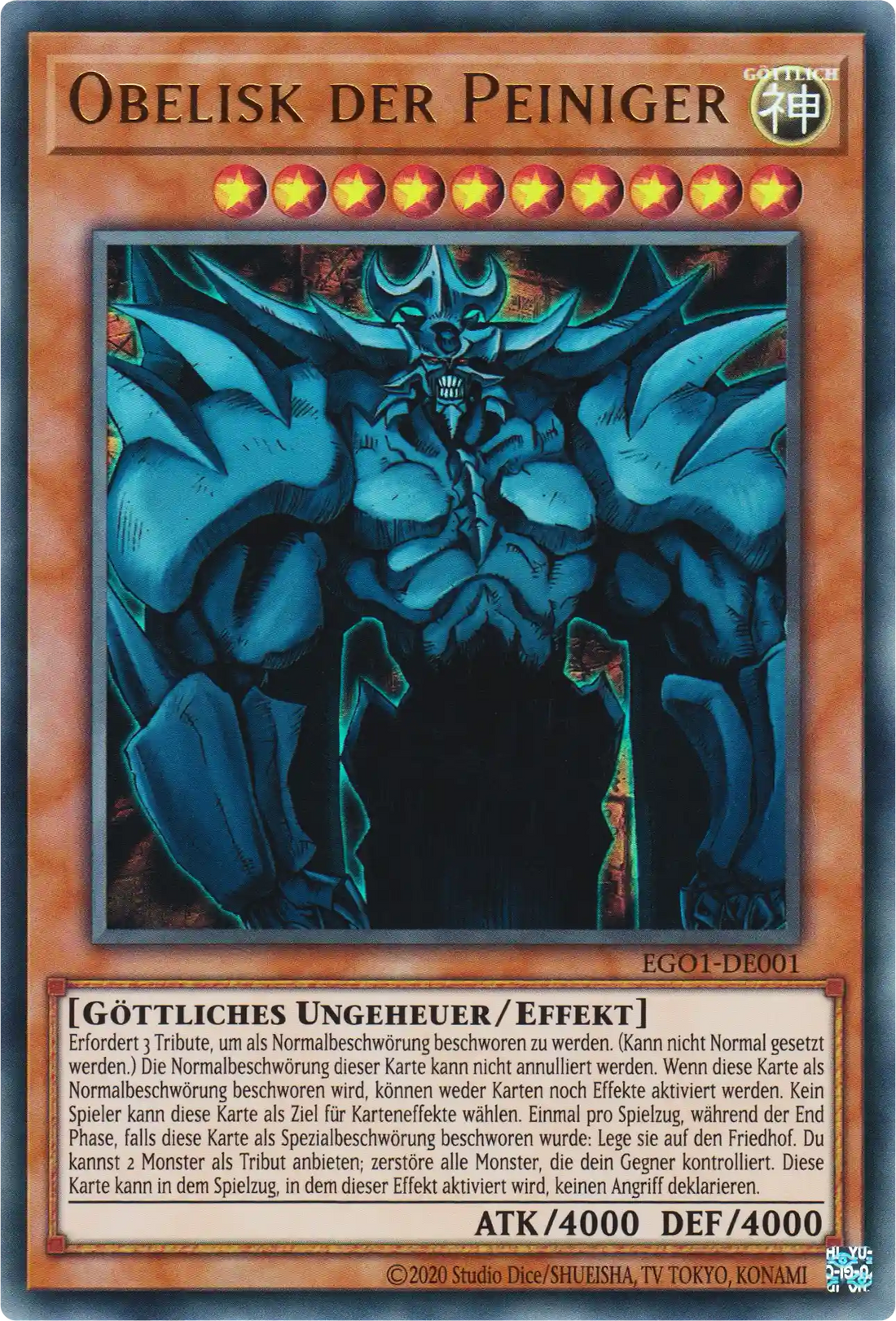Obelisk der Peiniger Yu-Gi-Oh! Karte EGO1-DE001 Ultra Rare