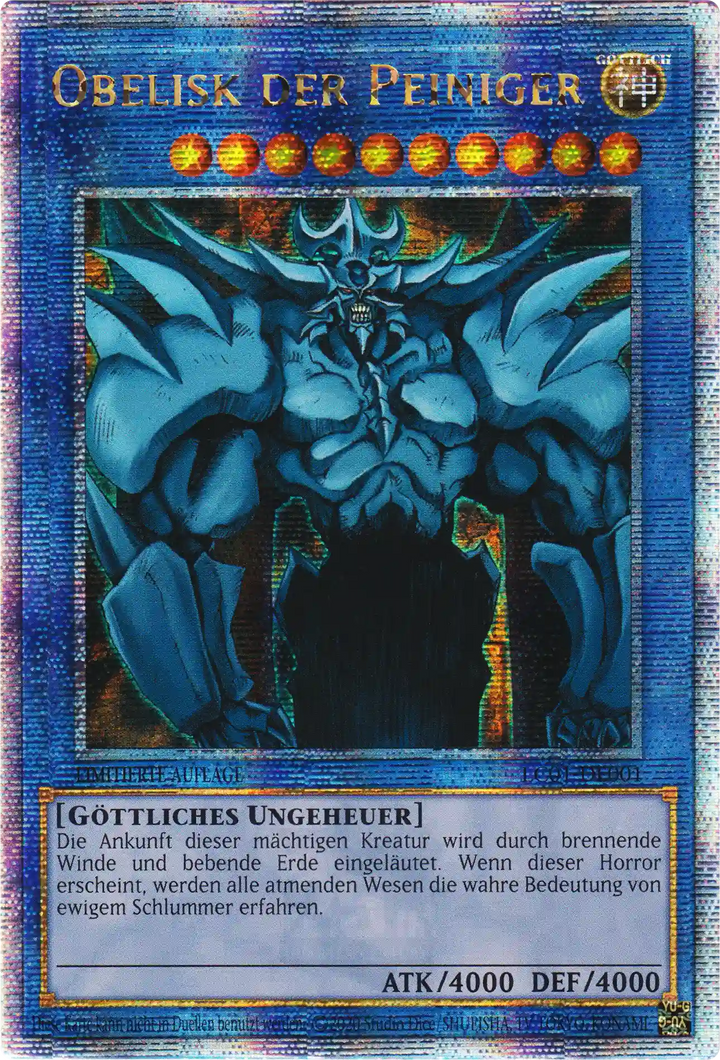 Obelisk der Peiniger Yu-Gi-Oh! Karte LC01-DE001 Quarter Century Secret Rare