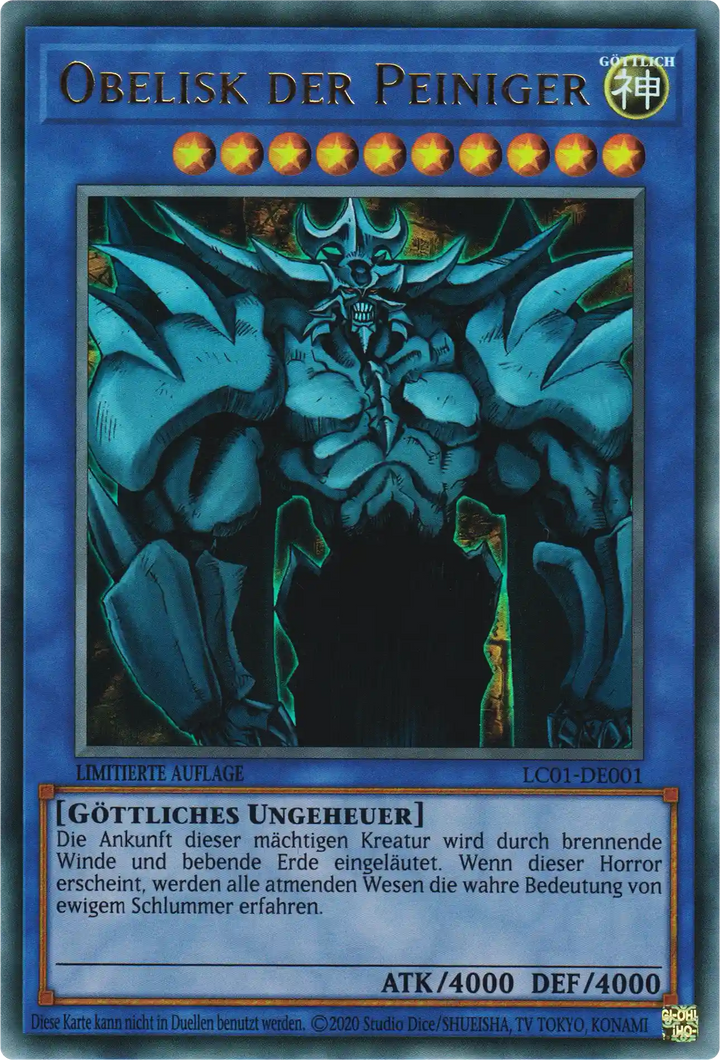 Obelisk der Peiniger Yu-Gi-Oh! Karte LC01-DE001 Ultra Rare