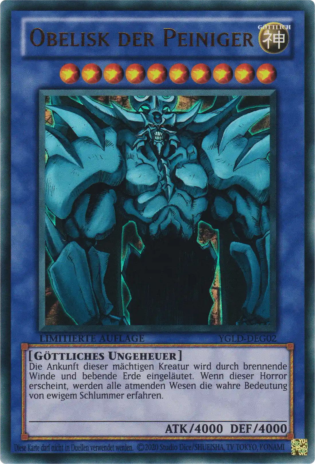 Obelisk der Peiniger Yu-Gi-Oh! Karte YGLD-DEG02 Ultra Rare