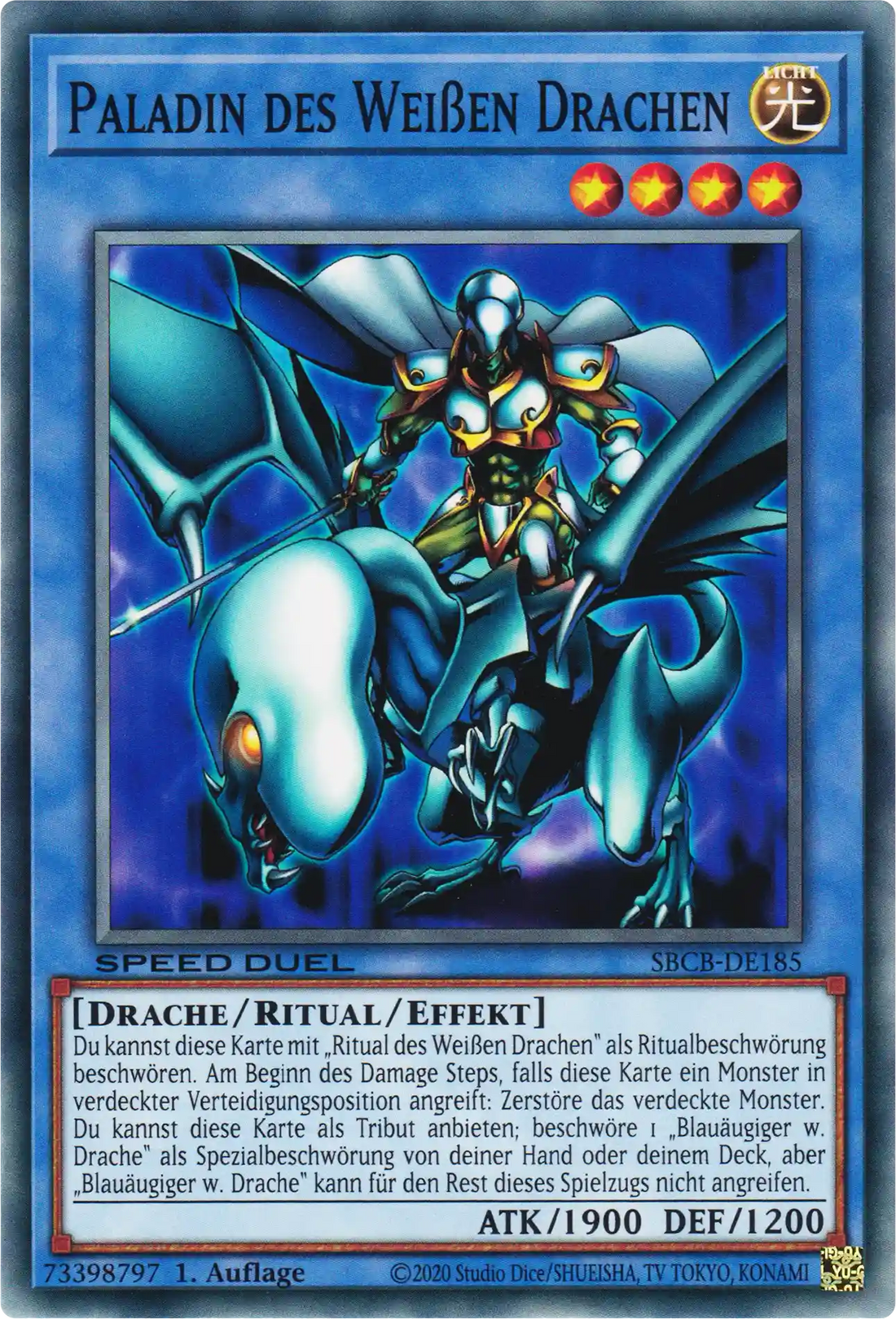 Paladin des Weißen Drachen Yu-Gi-Oh! Karte SBCB-DE185 Common