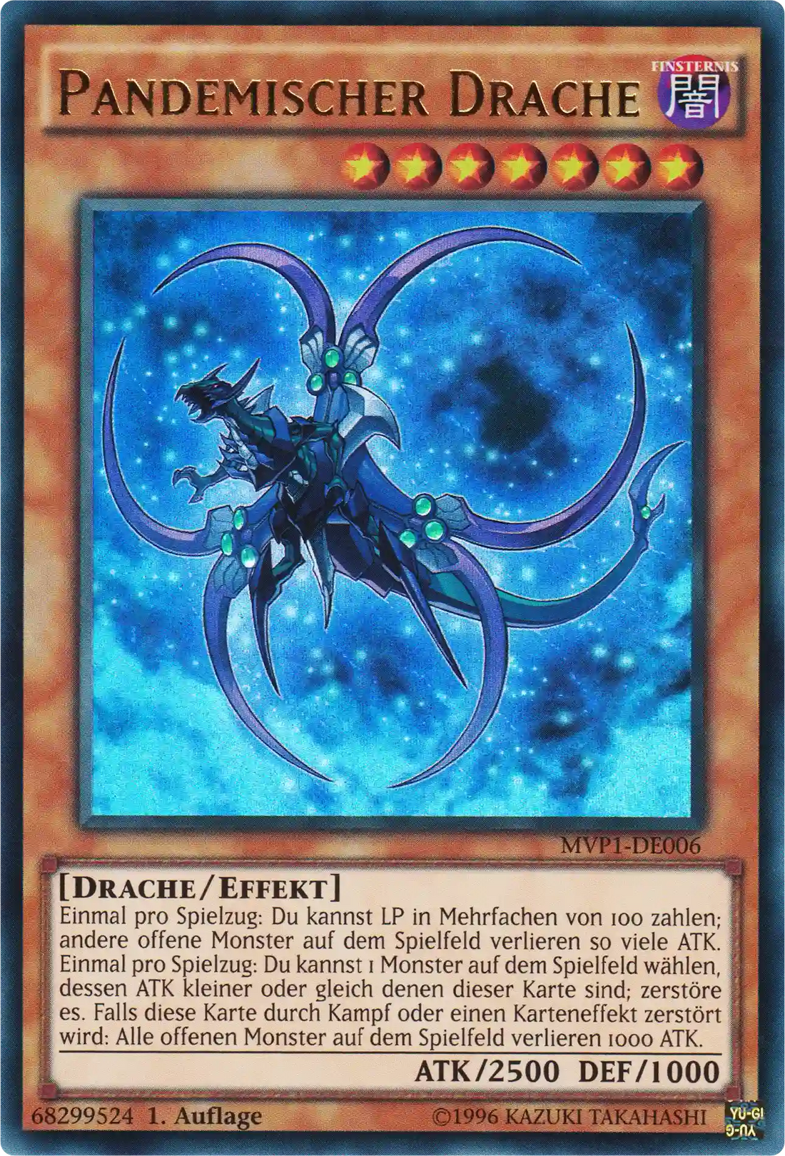 Pandemischer Drache Yu-Gi-Oh! Karte MVP1-DE006 Ultra Rare