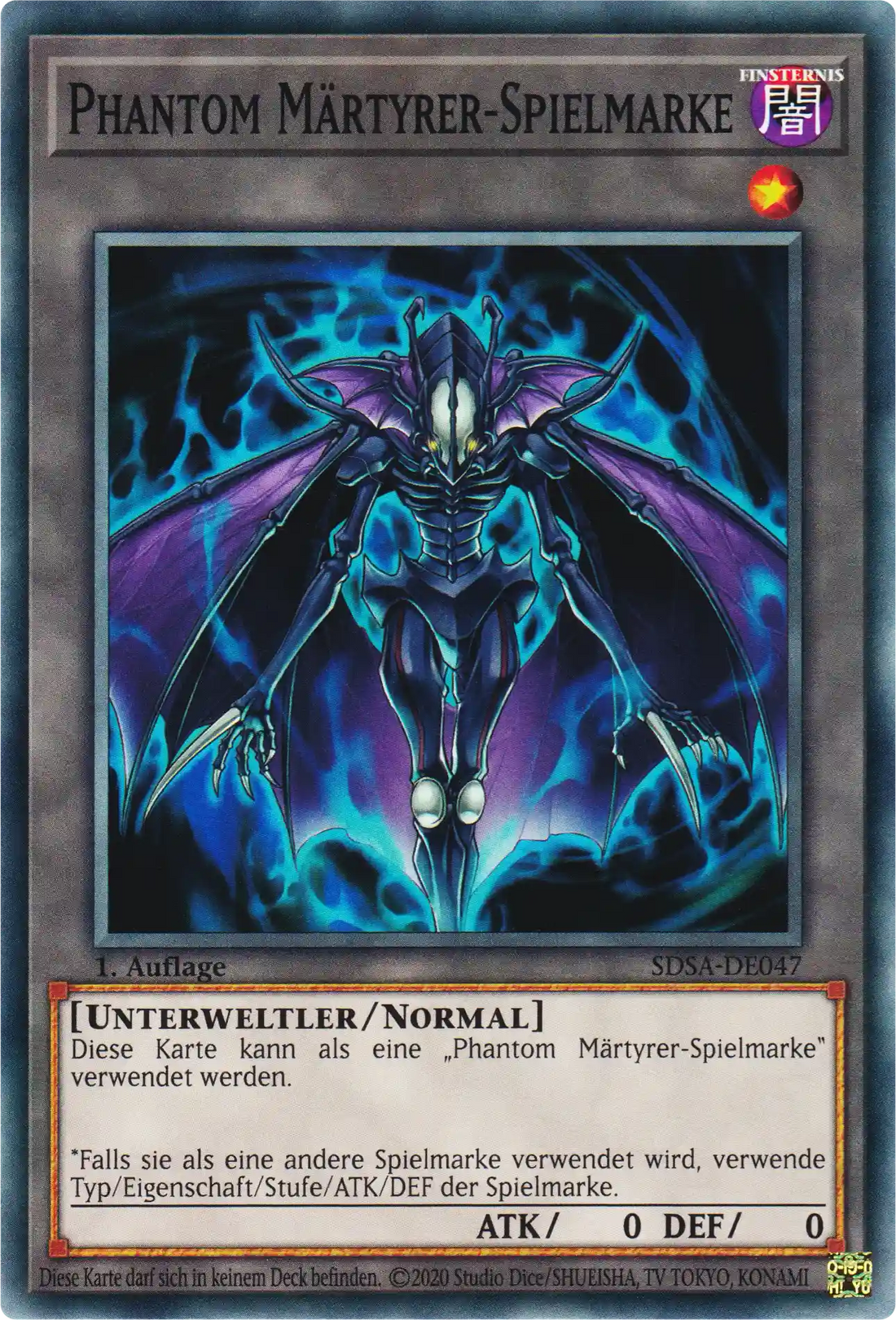 Phantom-Märtyrer-Spielmarke Yu-Gi-Oh! Karte SDSA-DE047 Common