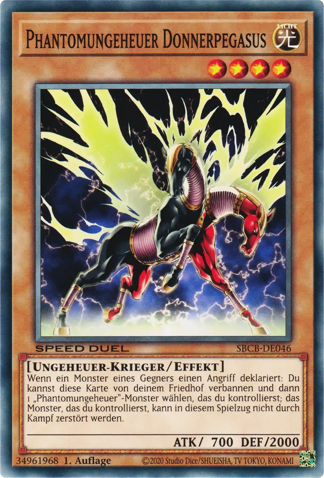 Phantomungeheuer Donnerpegasus Yu-Gi-Oh! Karte SBCB-DE046 Common