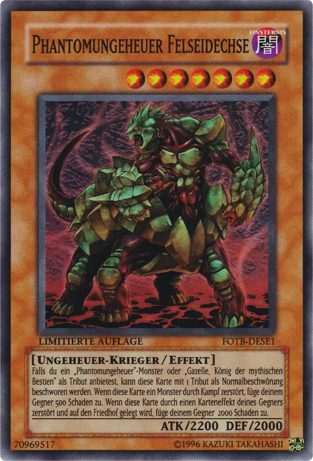 Phantomungeheuer Felseidechse Yu-Gi-Oh! Karte FOTB-DESE1 Super Rare