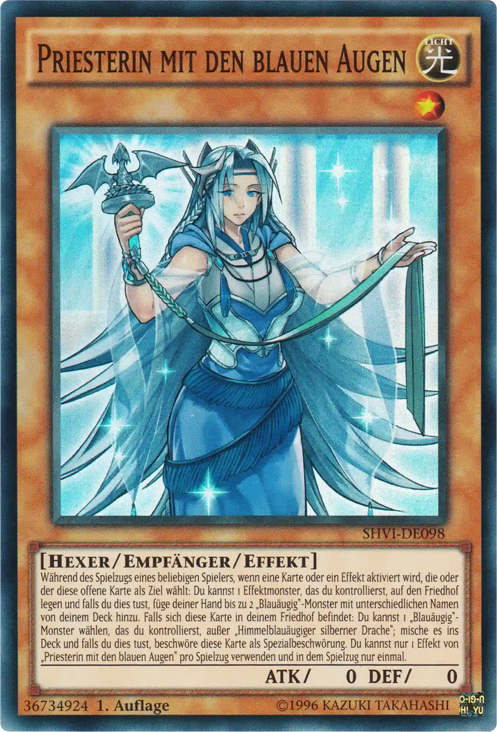 Priesterin mit den blauen Augen Yu-Gi-Oh! Karte SHVI-DE098 Super Rare