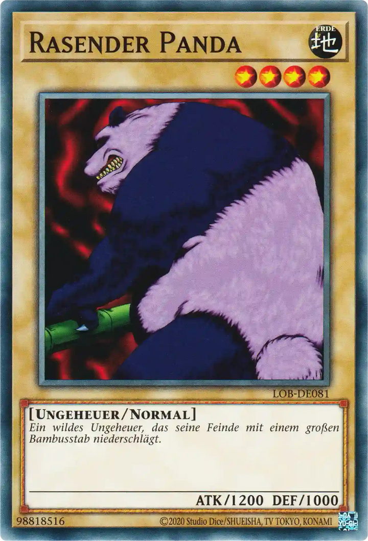 Rasender Panda Yu-Gi-Oh! Karte LOB-DE081 Common