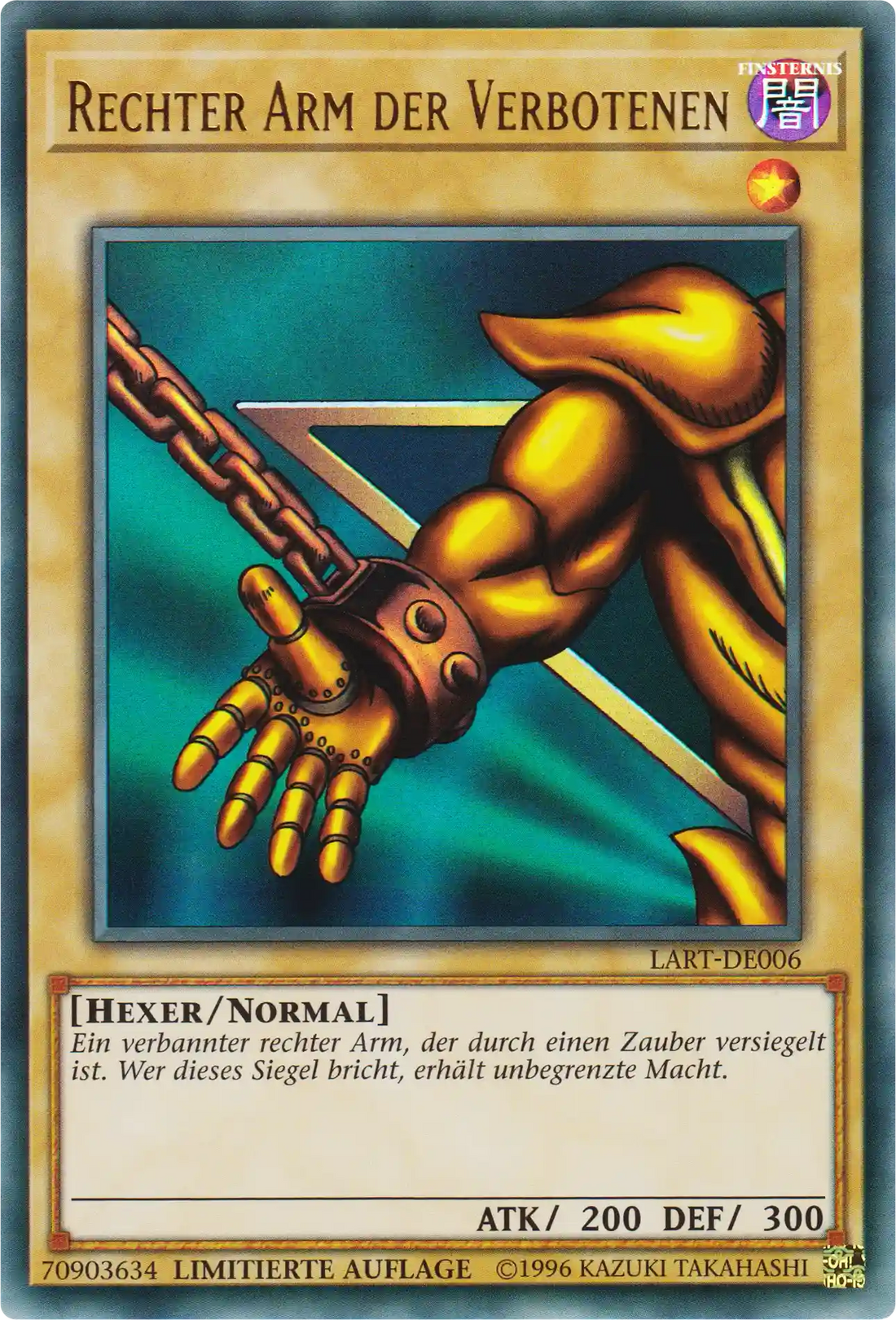 Rechter Arm der Verbotenen Yu-Gi-Oh! Karte LART-DE006 Ultra Rare
