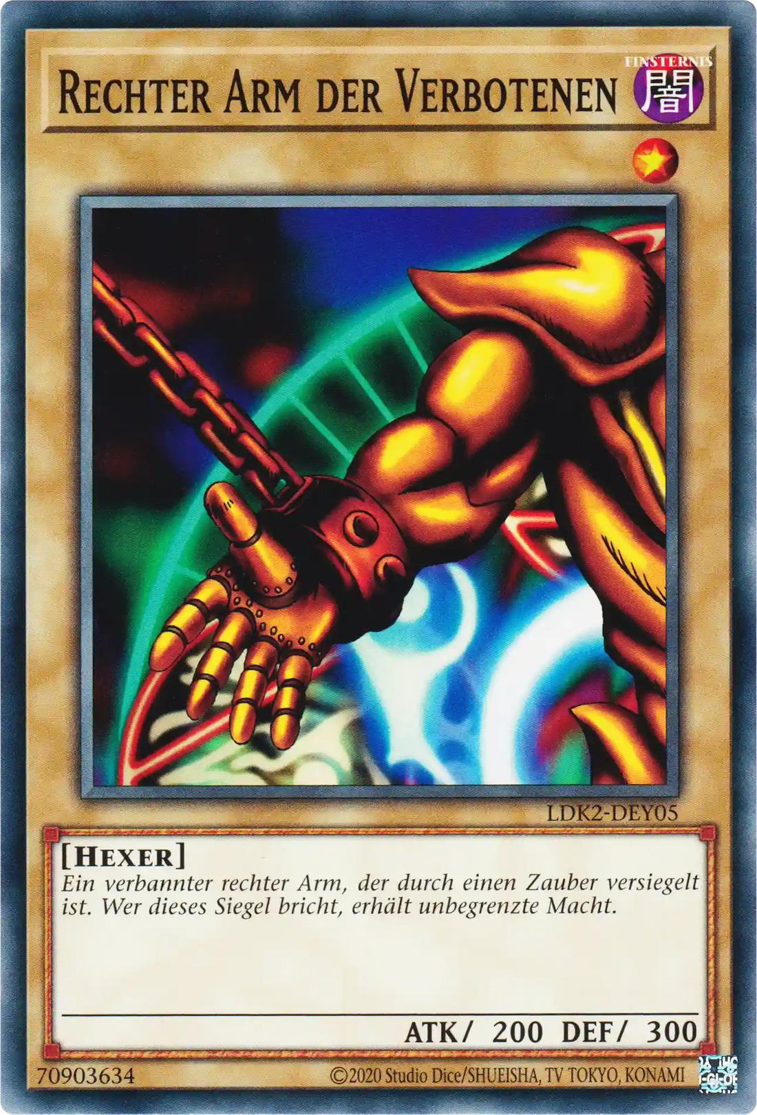 Rechter Arm der Verbotenen Yu-Gi-Oh! Karte LDK2-DEY05 Common