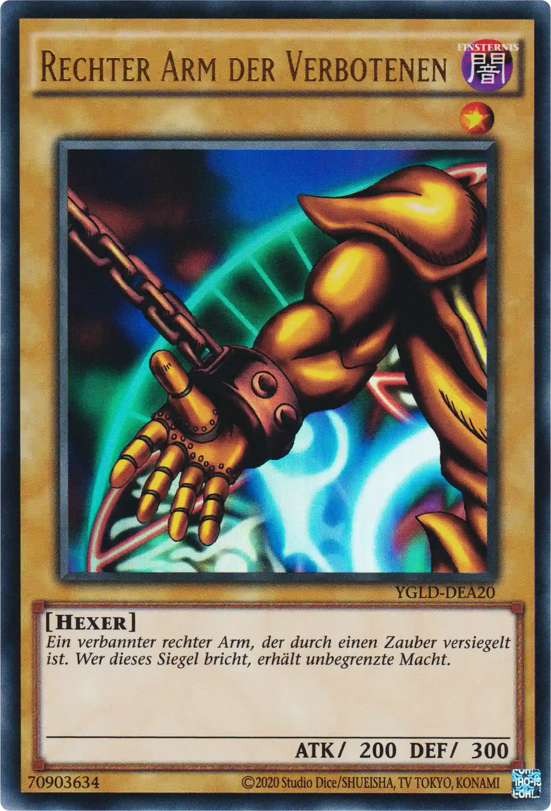 Rechter Arm der Verbotenen Yu-Gi-Oh! Karte YGLD-DEA20 Ultra Rare