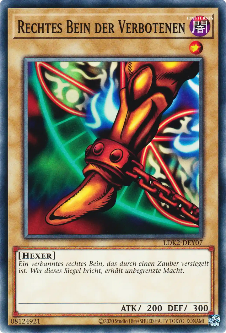 Rechtes Bein der Verbotenen Yu-Gi-Oh! Karte LDK2-DEY07 Common