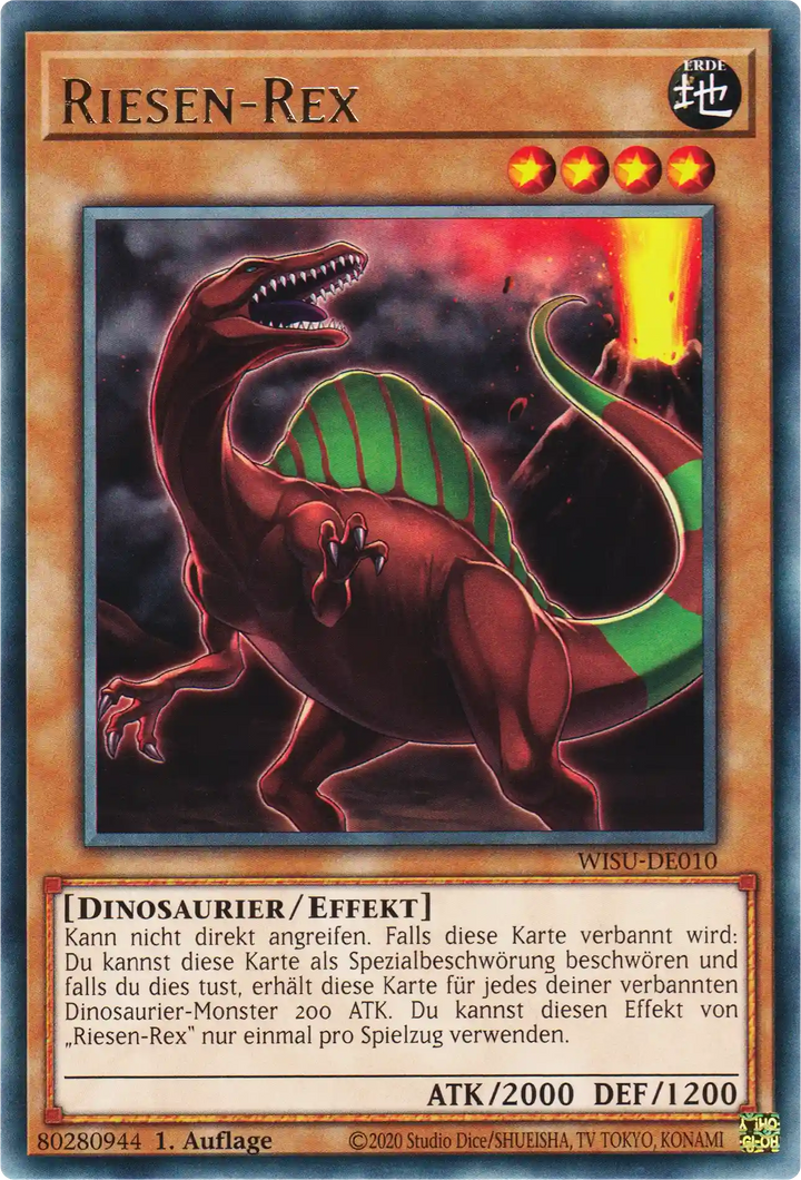 Riesen-Rex Yu-Gi-Oh! Karte WISU-DE010 Rare
