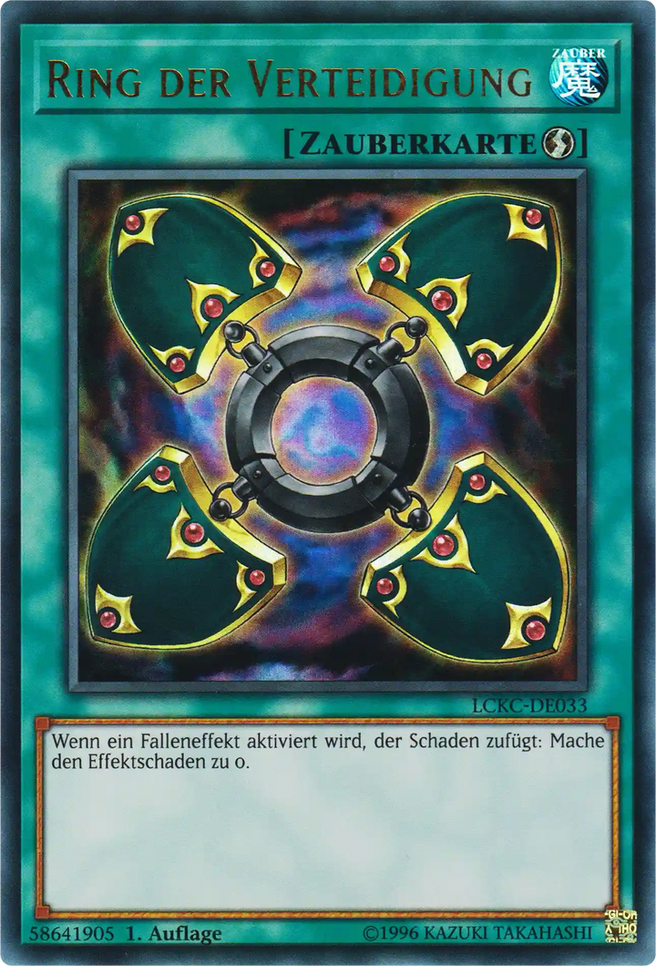 Ring der Verteidigung Yu-Gi-Oh! Karte LCKC-DE033 Ultra Rare