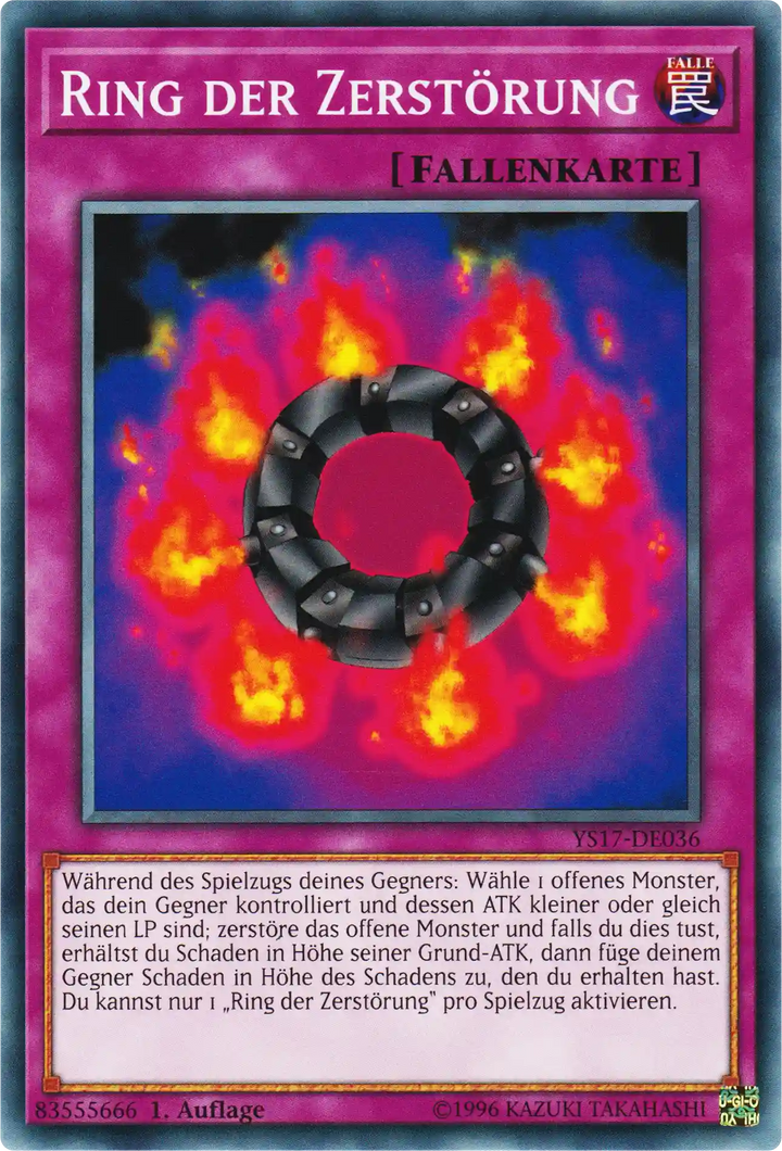 Ring der Zerstörung Yu-Gi-Oh! Karte YS17-DE036 Common