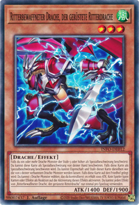 Ritterbewaffneter Drache, der gerüstete Ritterdrache Yu-Gi-Oh! Karte INFO-DE012 Common