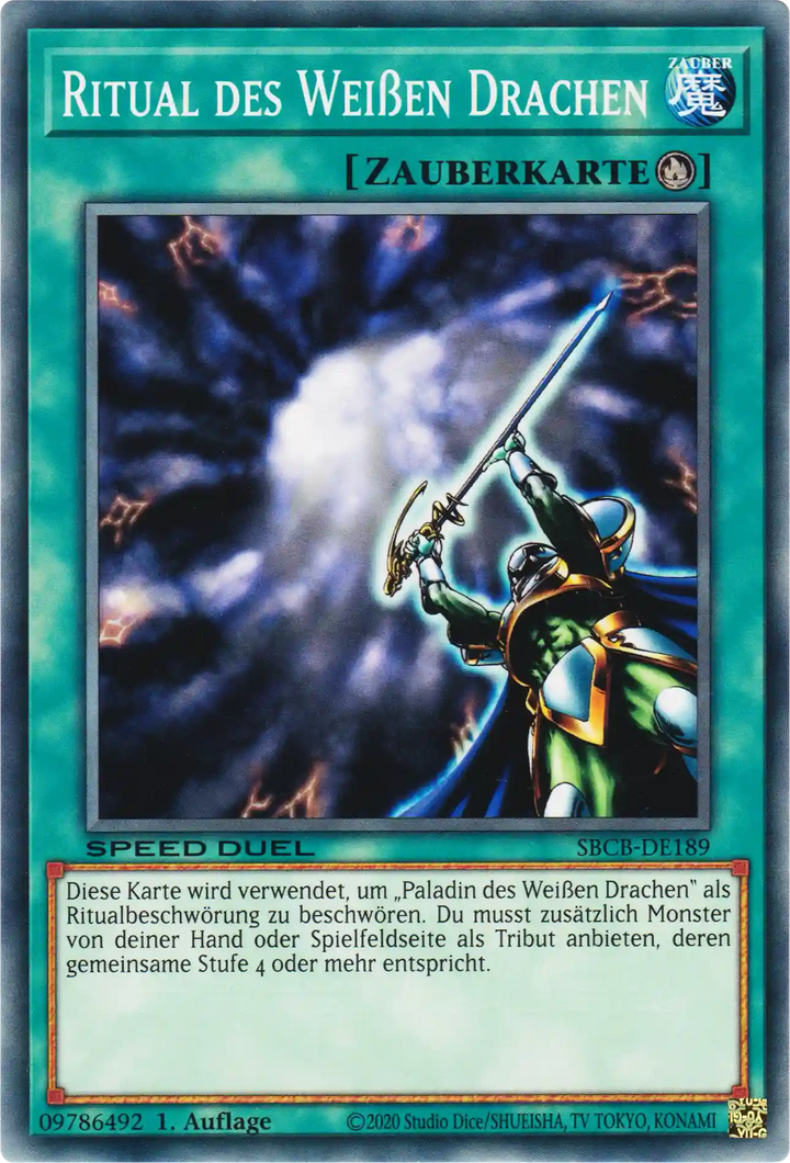 Ritual des Weißen Drachen Yu-Gi-Oh! Karte SBCB-DE189 Common