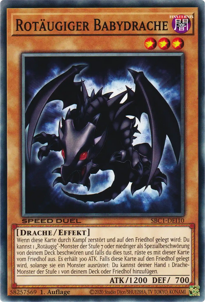 Rotäugiger Babydrache Yu-Gi-Oh! Karte SBC1-DEI10 Common
