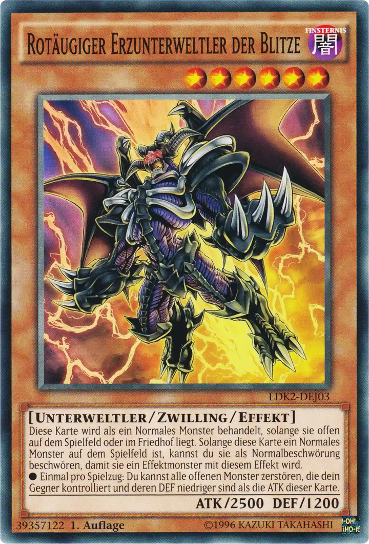 Rotäugiger Erzunterweltler der Blitze Yu-Gi-Oh! Karte LDK2-DEJ03 Common