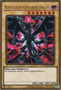 Rotäugiger schwarzer Drache Yu-Gi-Oh! Karte MGED-DE003 Premium Gold Rare