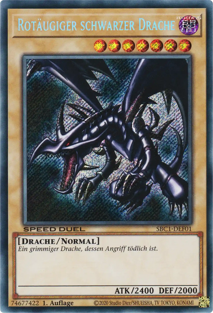 Rotäugiger schwarzer Drache Yu-Gi-Oh! Karte SBC1-DEF01 Secret Rare