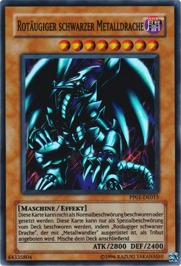 Rotäugiger schwarzer Metalldrache Yu-Gi-Oh! Karte PP01-DE015 Super Rare
