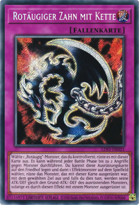 Rotäugiger Zahn mit Kette Yu-Gi-Oh! Karte LDS1-DE021 Secret Rare